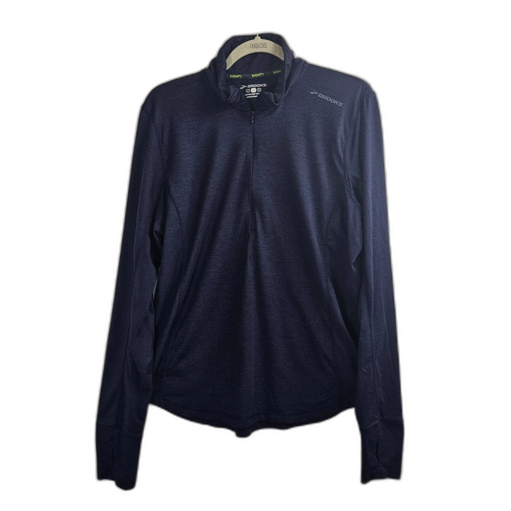 Brooks XL Runhappy Quarter Zip Women's XL Deep Purple Thumbholes